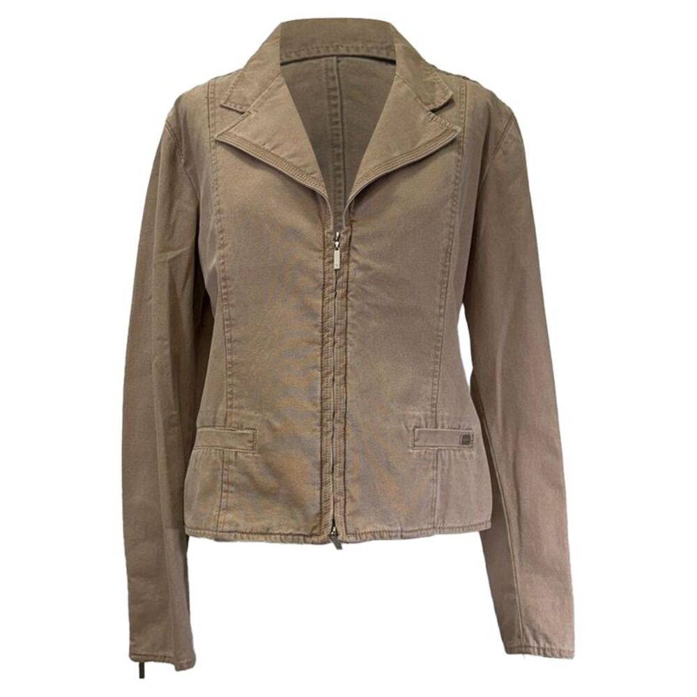 Chanel Zip-Up Denim Jacket in Brown Cotton